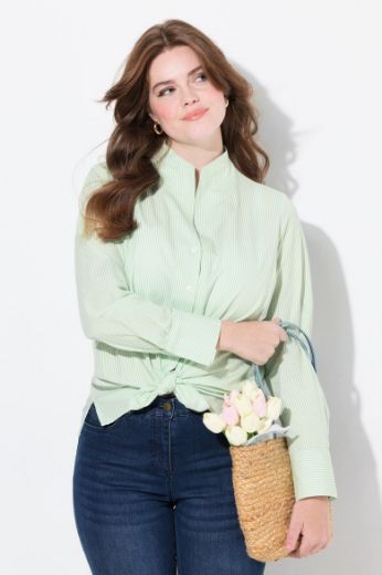 Plus size veliki brojevi Bluza povišenog ovratnika na pruge za punije