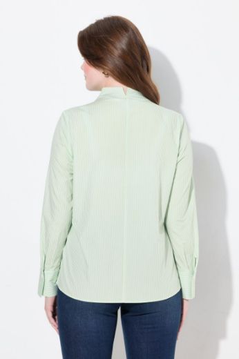Plus size veliki brojevi Bluza povišenog ovratnika na pruge za punije