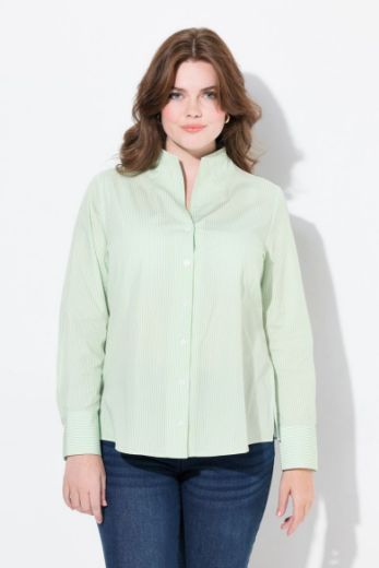 Plus size veliki brojevi Bluza povišenog ovratnika na pruge za punije
