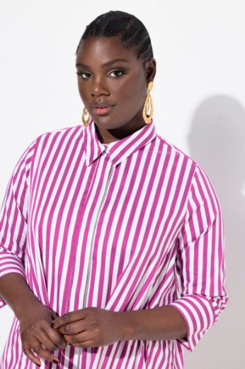 Plus size veliki brojevi Bluza na pruge s 3/4 rukavima za punije