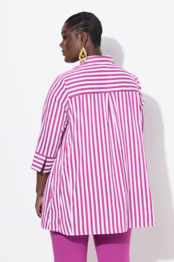 Plus size veliki brojevi Bluza na pruge s 3/4 rukavima za punije