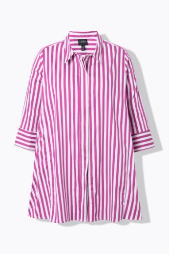 Plus size veliki brojevi Bluza na pruge s 3/4 rukavima za punije