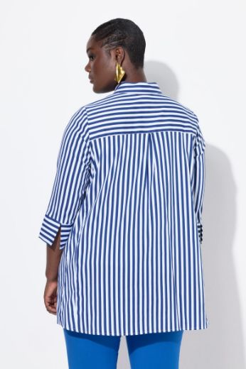 Plus size veliki brojevi Bluza na pruge s 3/4 rukavima za punije