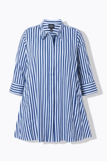 Plus size veliki brojevi Bluza na pruge s 3/4 rukavima za punije