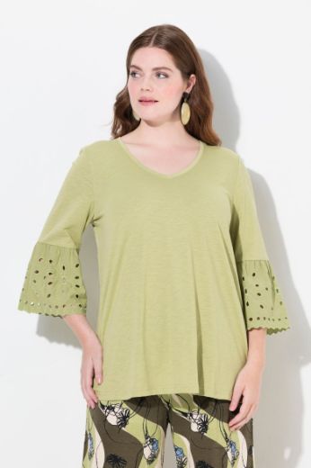 Plus size veliki brojevi Majica s ukrasnim vezom na rukavima za punije