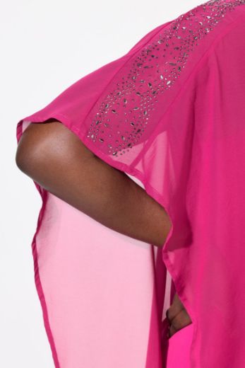 Plus size veliki brojevi Haljina elegantna  s dekorativnim ukrasima na ramenima za punije