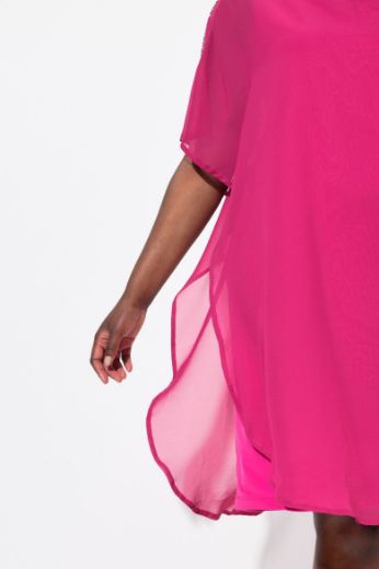 Plus size veliki brojevi Haljina elegantna  s dekorativnim ukrasima na ramenima za punije