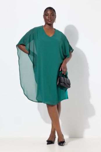 Plus size veliki brojevi Haljina elegantna  s dekorativnim ukrasima na ramenima za punije