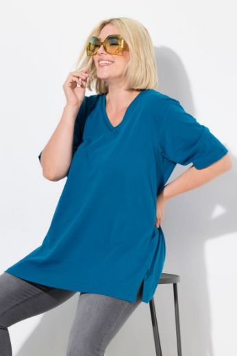 Plus size veliki brojevi Majica V izrez Basic za punije