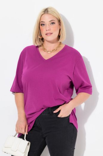 Plus size veliki brojevi Majica V izrez Basic za punije