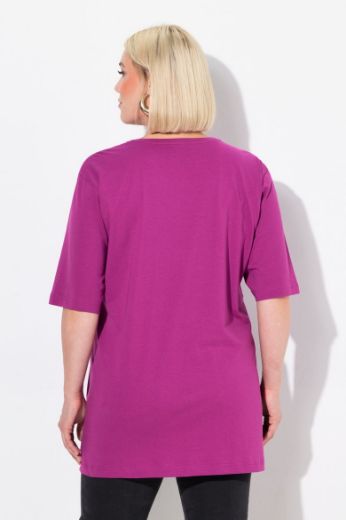 Plus size veliki brojevi Majica V izrez Basic za punije