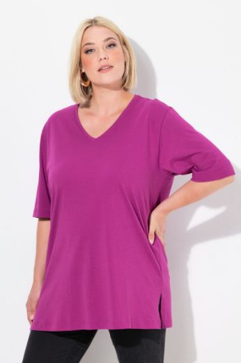 Plus size veliki brojevi Majica V izrez Basic za punije