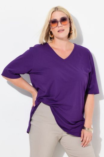 Plus size veliki brojevi Majica V izrez Basic za punije