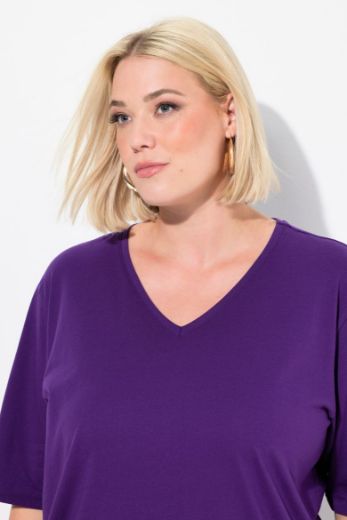 Plus size veliki brojevi Majica V izrez Basic za punije