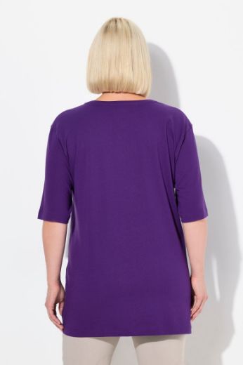 Plus size veliki brojevi Majica V izrez Basic za punije