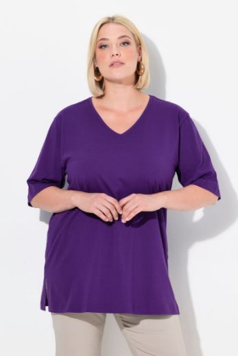 Plus size veliki brojevi Majica V izrez Basic za punije