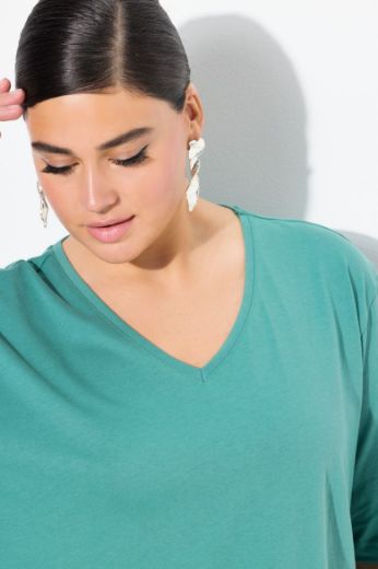 Plus size veliki brojevi Majica V izrez Basic za punije