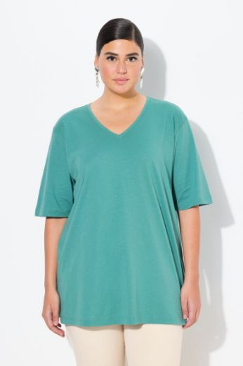 Plus size veliki brojevi Majica V izrez Basic za punije