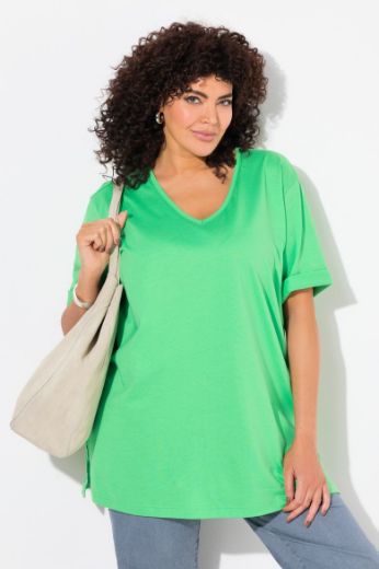 Plus size veliki brojevi Majica V izrez Basic za punije