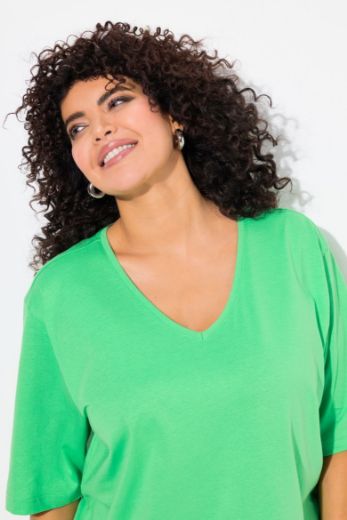Plus size veliki brojevi Majica V izrez Basic za punije