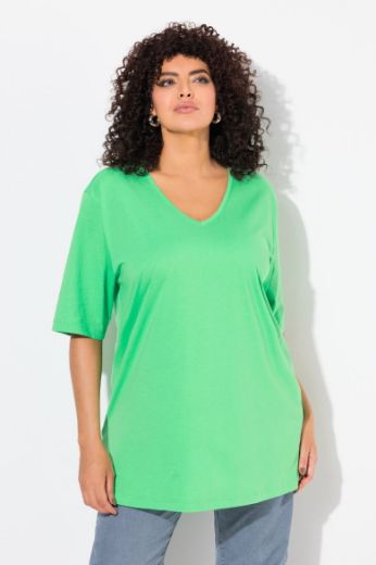 Plus size veliki brojevi Majica V izrez Basic za punije