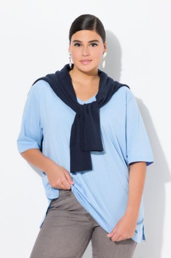 Plus size veliki brojevi Majica V izrez Basic za punije