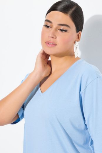 Plus size veliki brojevi Majica V izrez Basic za punije