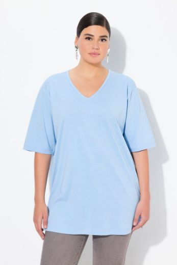 Plus size veliki brojevi Majica V izrez Basic za punije