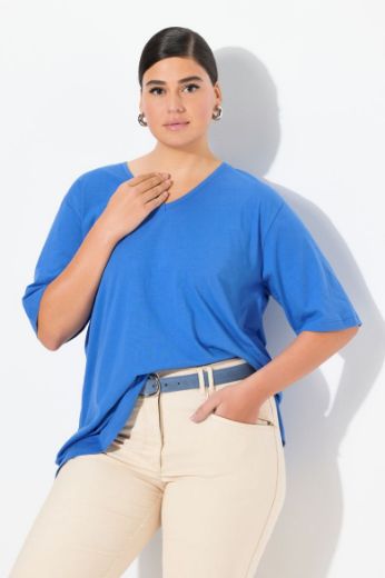 Plus size veliki brojevi Majica V izrez Basic za punije
