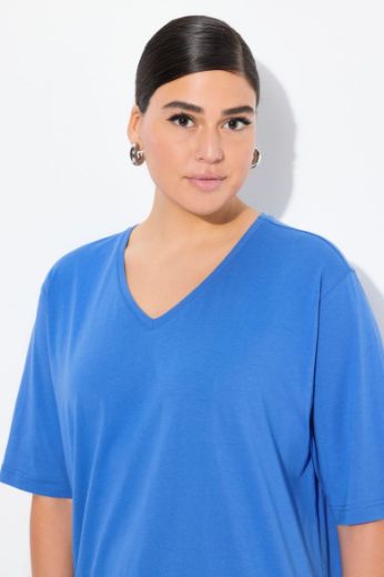 Plus size veliki brojevi Majica V izrez Basic za punije