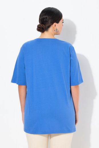 Plus size veliki brojevi Majica V izrez Basic za punije