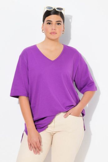 Plus size veliki brojevi Majica V izrez Basic za punije