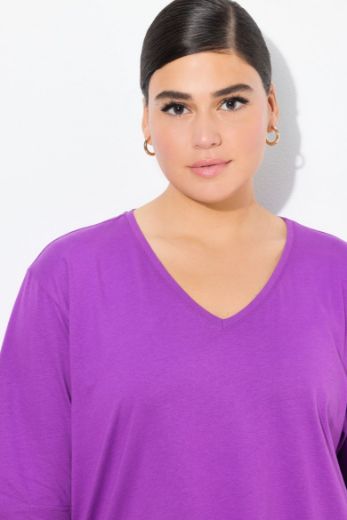 Plus size veliki brojevi Majica V izrez Basic za punije