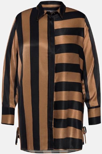 Plus size veliki brojevi Košulja s okomitim i vodoravnim prugama za punije