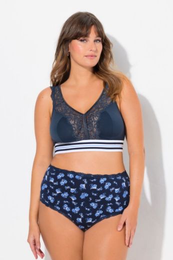 Plus size veliki brojevi Grudnjak sportski minimizer s dodatkom ukrasne čipke za punije