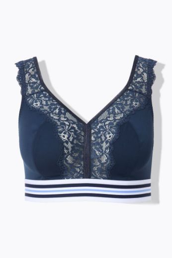 Plus size veliki brojevi Grudnjak sportski minimizer s dodatkom ukrasne čipke za punije