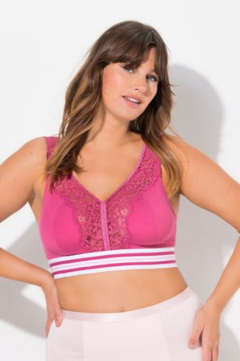 Plus size veliki brojevi Grudnjak sportski minimizer s dodatkom ukrasne čipke za punije