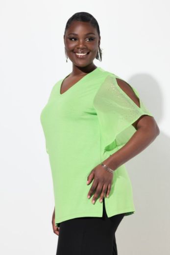 Plus size veliki brojevi Bluza svečana s ukrasima na rukavima za punije