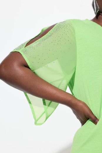 Plus size veliki brojevi Bluza svečana s ukrasima na rukavima za punije