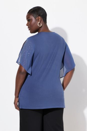 Plus size veliki brojevi Bluza svečana s ukrasima na rukavima za punije