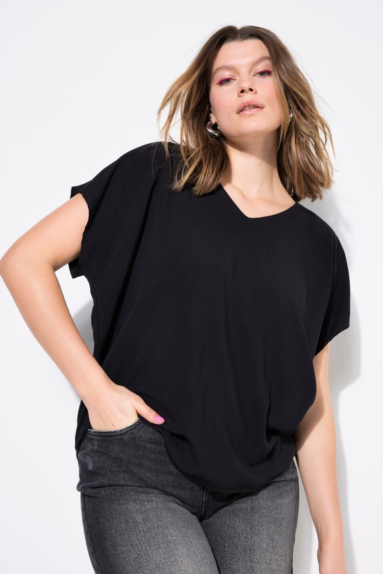 Plus size veliki brojevi Majica kratkih rukava V ovratnika za punije