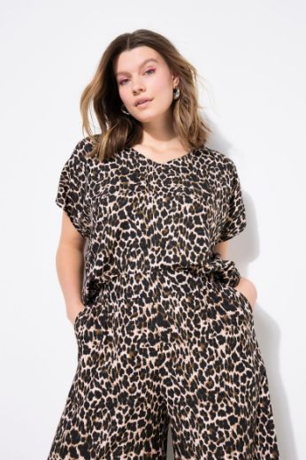Plus size veliki brojevi Majica kratkih rukava V ovratnika za punije