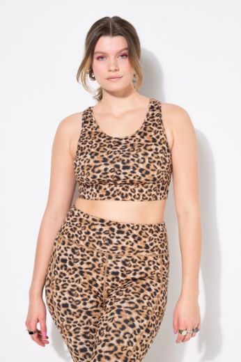 Plus size veliki brojevi Grudnjak sportski s leopard uzorkom za punije