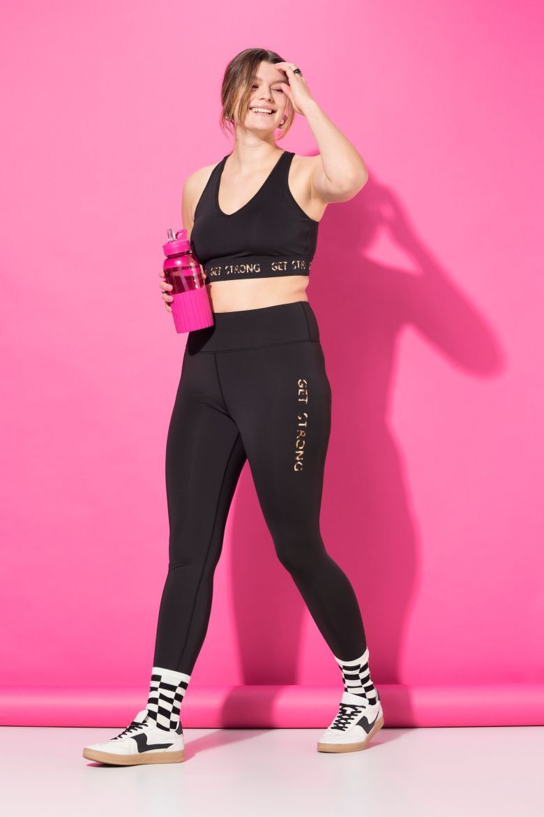 Plus size veliki brojevi Tajice sportske visokog struka za punije
