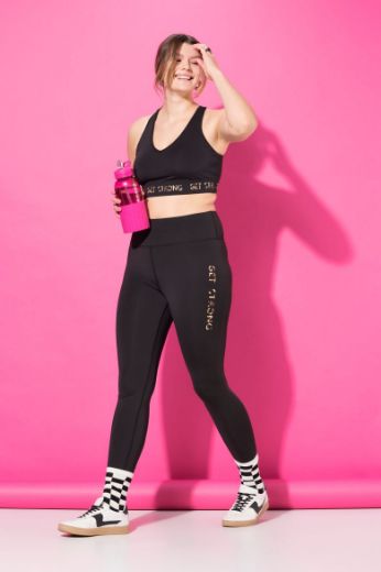 Plus size veliki brojevi Tajice sportske visokog struka za punije