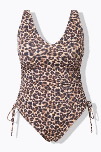 Plus size veliki brojevi Kupaći kostim jednodijelni s leopard uzorkom za punije