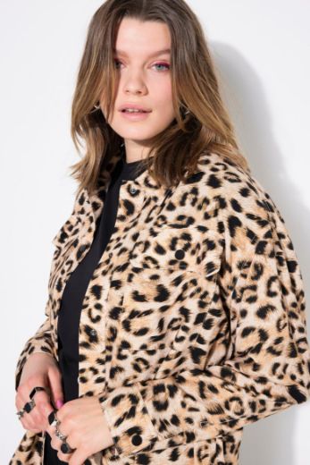Plus size veliki brojevi Košulja dugih rukava s leopard uzorkom za punije