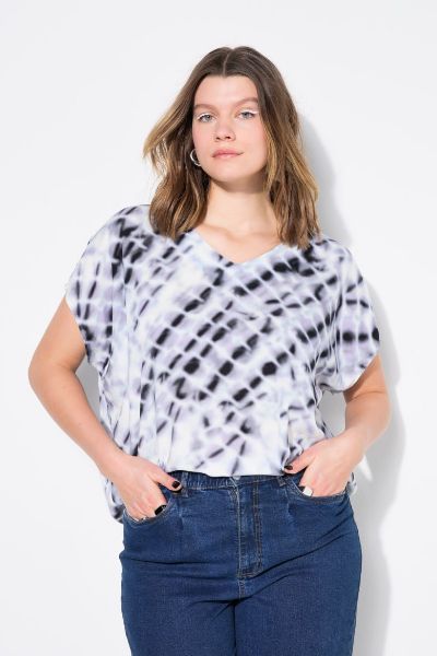 Veliki brojevi Bluza kratkih rukava V ovratnika moda za punije
