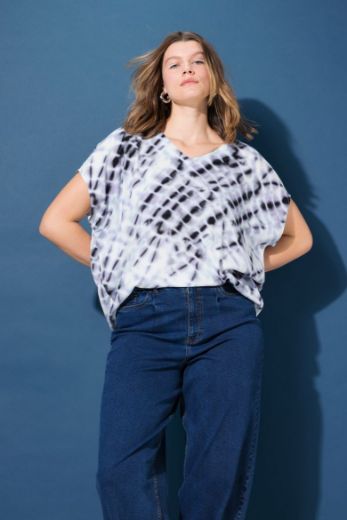 Plus size veliki brojevi Bluza kratkih rukava V ovratnika za punije