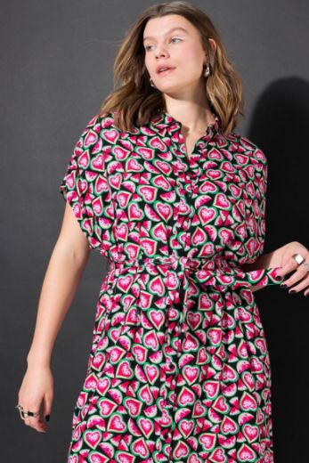 Plus size veliki brojevi Haljina midi kratkih rukava za punije